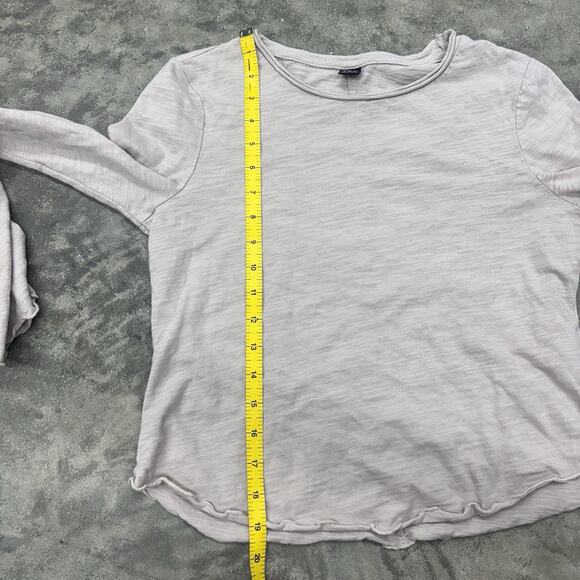 SHEIN Small Cotton Long Sleeve Shirt Flare Basic Everyday Tan Beige - Picture 6 of 8